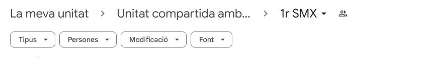 Diferència entre compartir recursos i unitats compartides captura