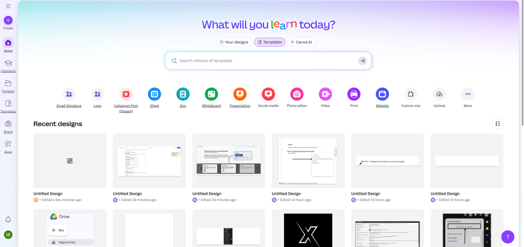 Accés a totes les plataformes web canva