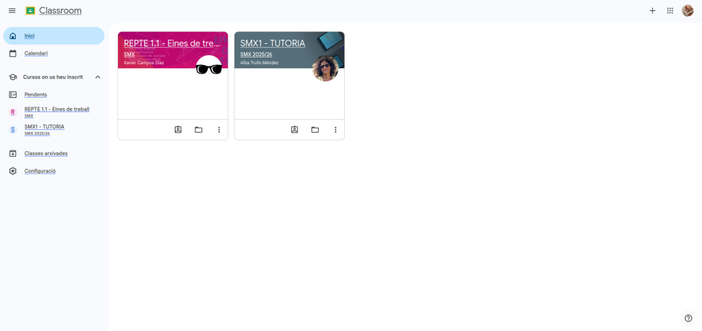 Accés a totes les plataformes web classroom