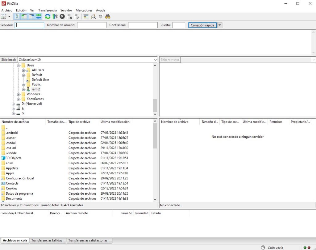 INSTAL.LACIO DEL FILEZILLA filezilla